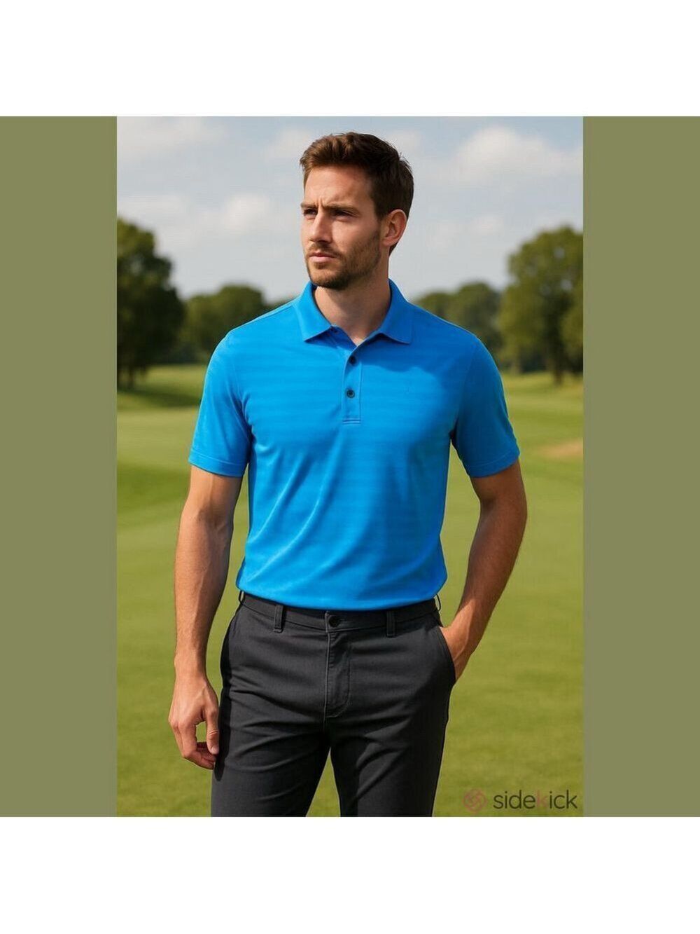 Orvieto Performance Striped CoolWick Golf Shirt Men’s Medium